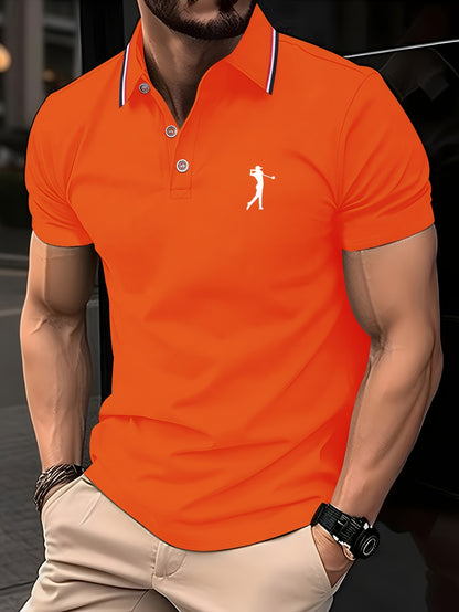 Golf Print Polo վերնաշապիկ, տղամարդու վերնաշապիկ, ամառային պատահական կարճաթև վերնաշապիկ