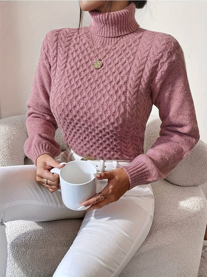 Women's High Neck Twisted Sweater