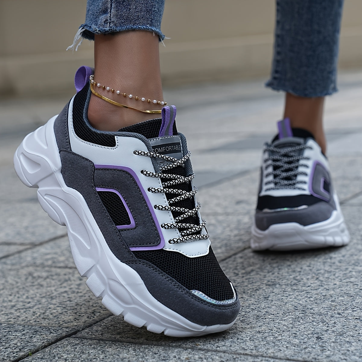 Women's Breathable  Comfortable Sneakers - Stylish, Versatile Casual Shoes for All Seasons, Non-Slip EVA Sole