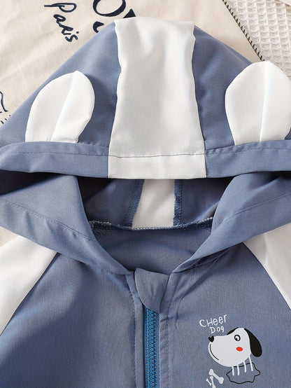 Boys' Casual Hooded Jacket & Ankle-Tied Pants Set for Spring/Fall