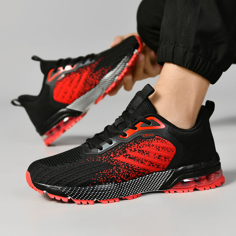 New Hot-Selling Men's Knitted Fabric Upper Sneakers Casual Men's Shoes Air Cushion Shoes - ayq