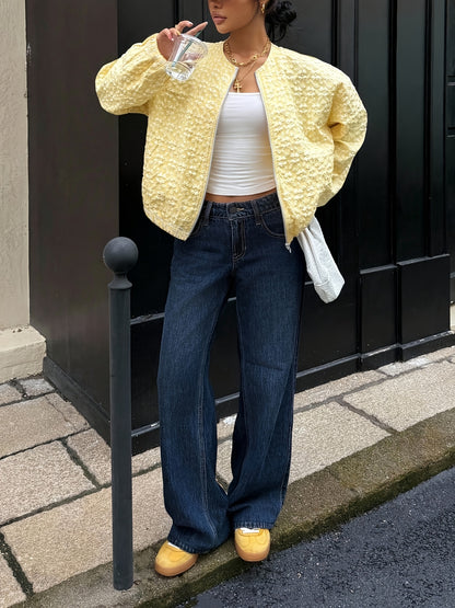 Միագույն կայծակաճարմանդով առօրյա բաճկոն