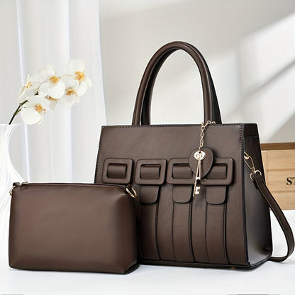 Women's Large Black PU Leather Single Shoulder Crossbody Bag