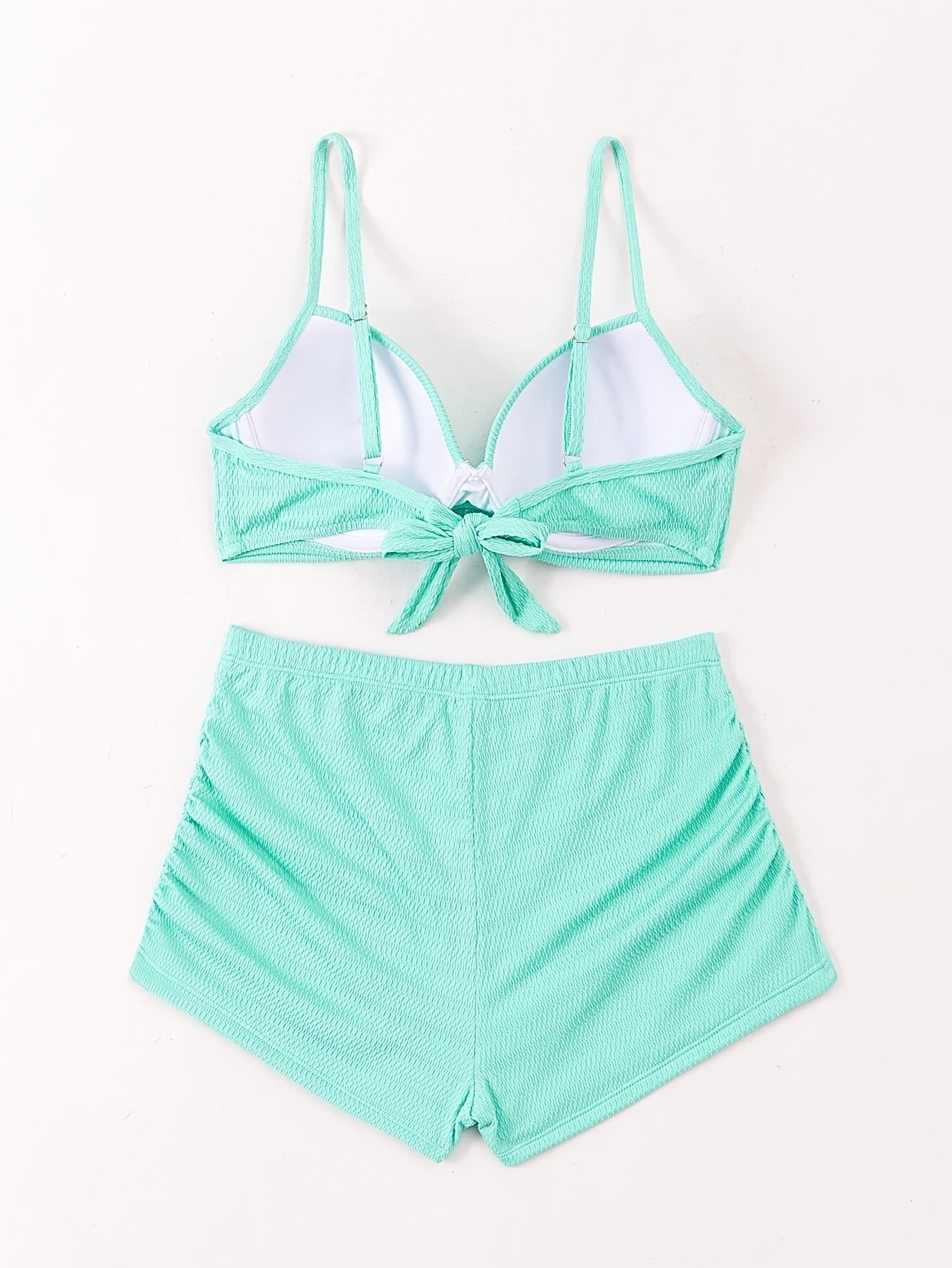 Mint Green High-Waisted Halter Bikini Set for Women