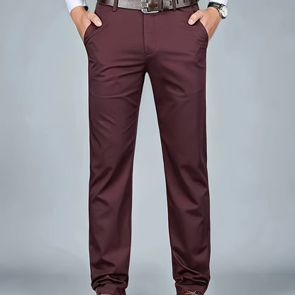 New Casual Formal Pants for Men in Four Seasons, Featuring a Business Style with Trendy Long Trousers. Fashionable And Versatile Men'S Elastic Dress Pants with a Comfortable Classic Design for Casual Wear.