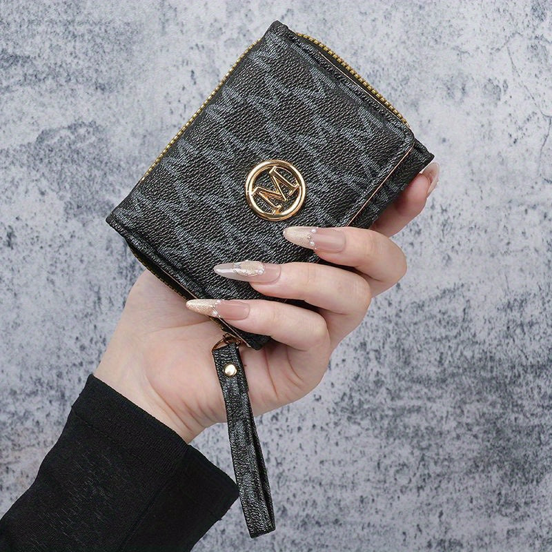 2025 New Women'S Wallet Short Style European and American PU High-end Coin Purse Printed Multi-card Slot Small Wallet Money Clip Card Holder