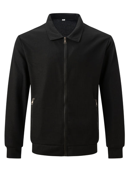 Տղամարդու բաց մոխրագույն կայծակաճարմանդով բաճկոն՝ ամբողջական կայծակաճարմանդով, կանգնած օձիքով և կայծակաճարմանդով գրպաններով - ամուր ձմեռային բաճկոն, լվացվող մեքենայով, առջևի ամբողջական կայծակաճարմանդով