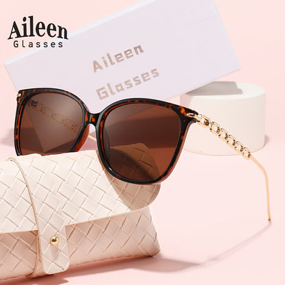 Aileen Oversized Polarized Sunglasses with Aluminum Frame