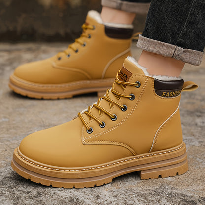 A Pair of Fashionable Men's Boots, Outdoor Warm, Sports Casual Trendy Versatile Shoes for Man