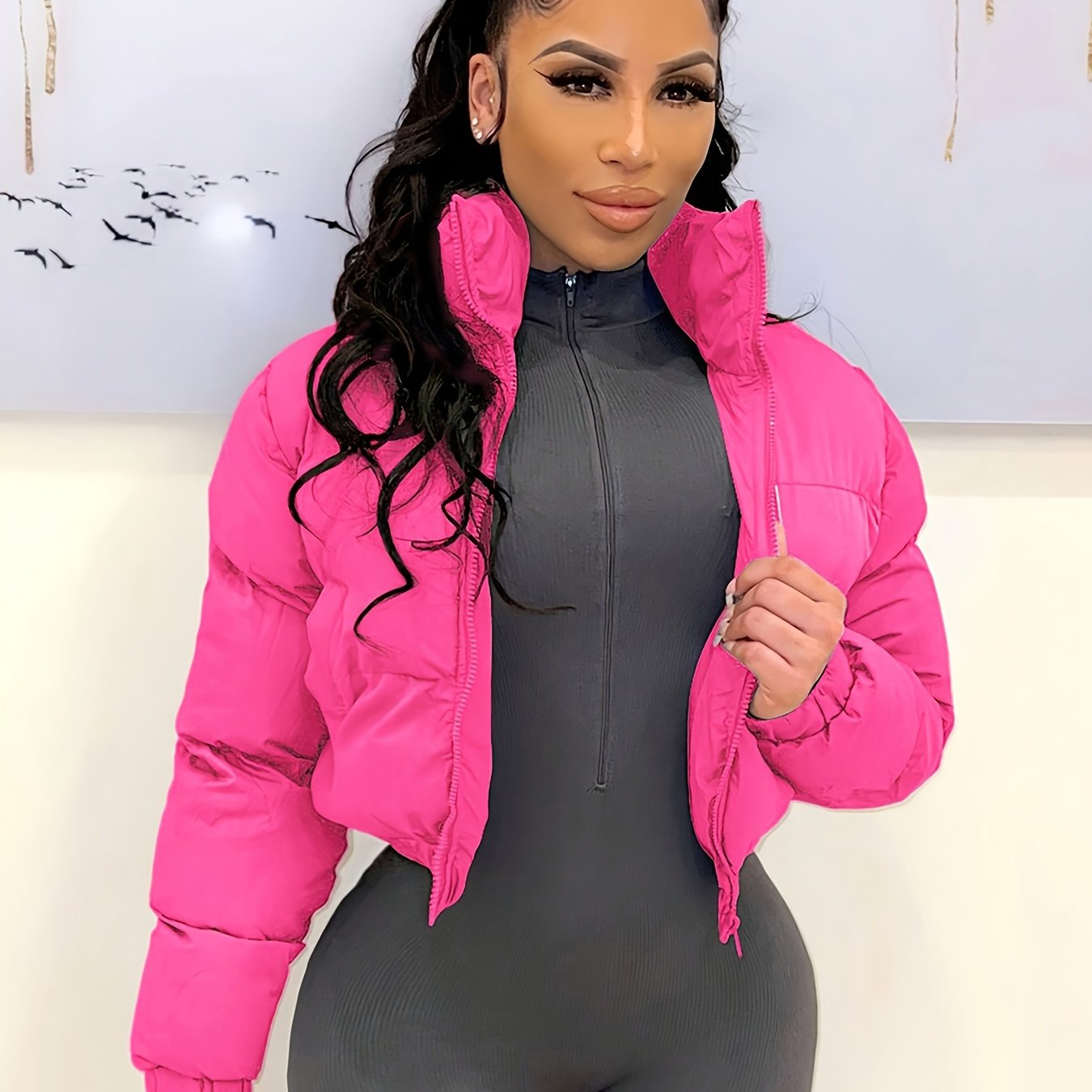 Աշնանային/ձմեռային եվրոպական և ամերիկյան կանացի կարճ բաճկոն