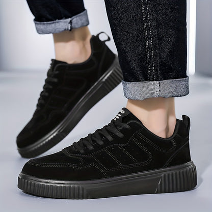 Men's Fashionable Lace-Up Sneakers - Casual & Sporty, Non-Slip, All-Season Wear with Comfortable EVA/Fabric Insole