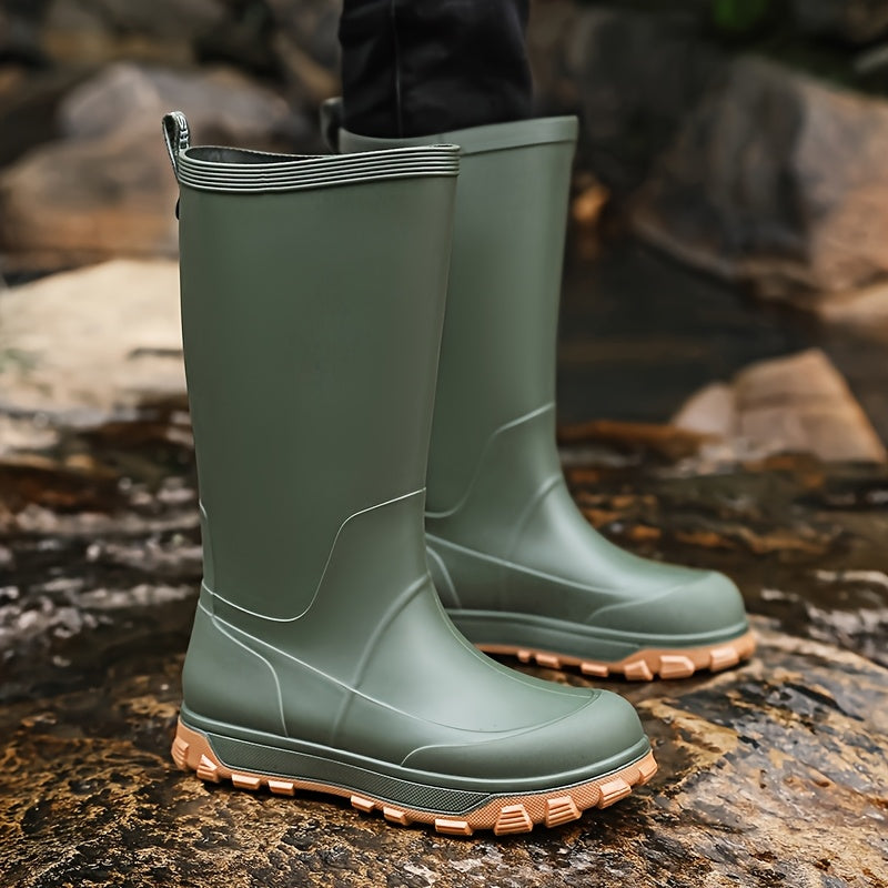 Men's All-Season High-Top Outdoor Waterproof PVC Boots