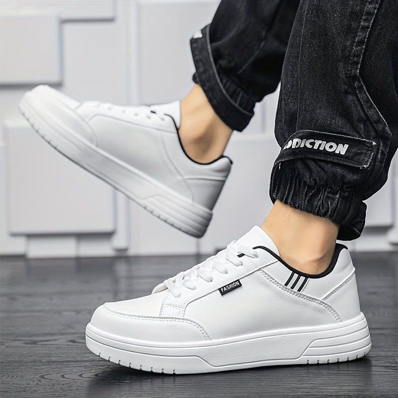 Men's Casual Sports Sneakers Low Top All-Season White Shoes