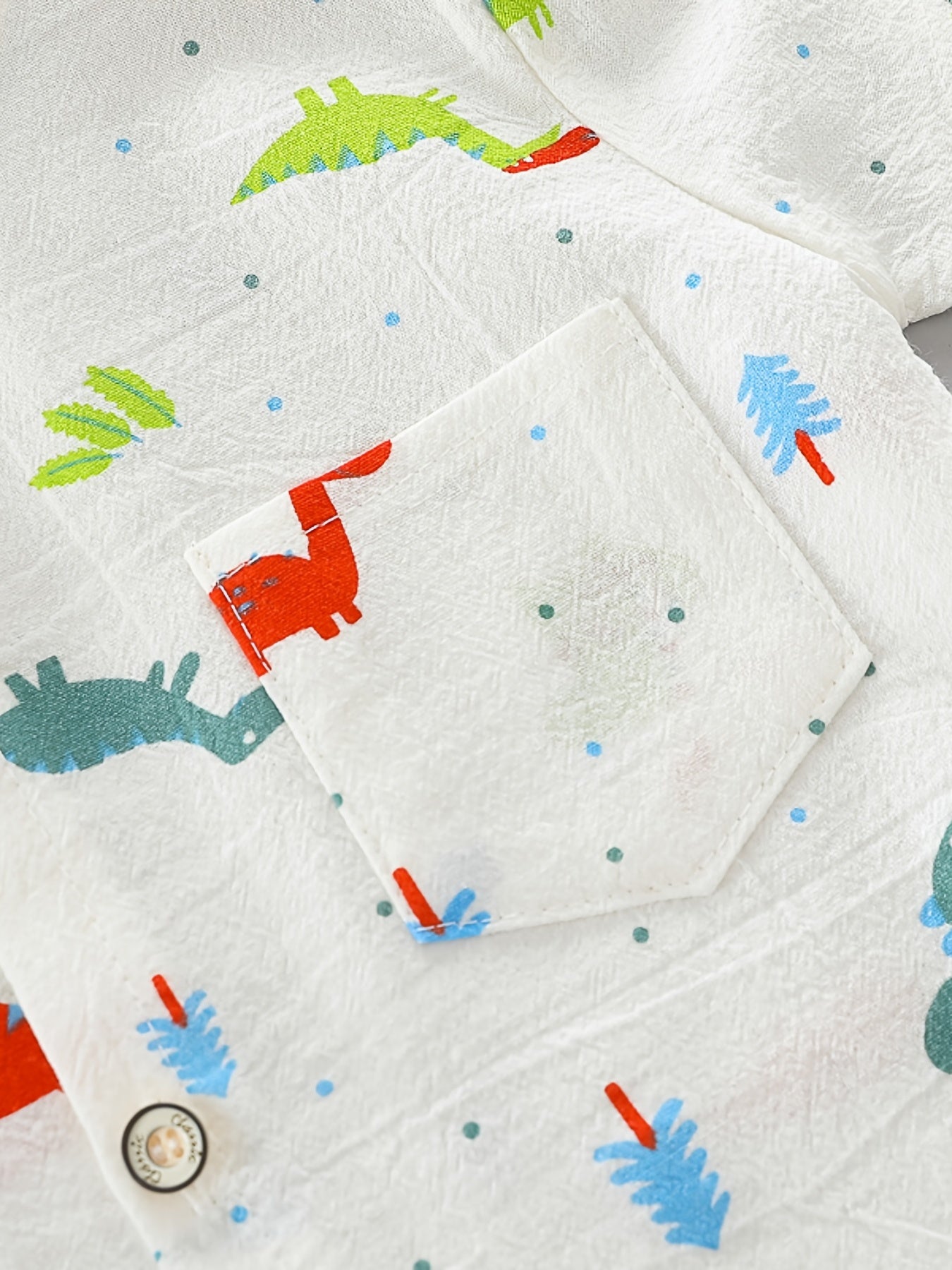 Kids' Cotton Dinosaur Print Shirt & Shorts Set for Summer
