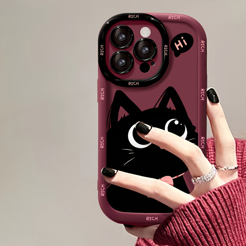 Cute Cat TPU Shockproof Phone Case for iPhone 11-18 Pro Max