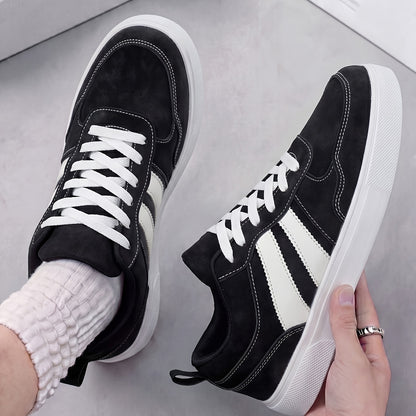Men's Striped Low-Top Casual Sneakers with Soft EVA Sole