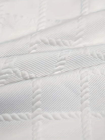 Men'S Casual Jacquard Knit Short-Sleeve T-Shirt - Featuring a Stylish Geometric Pattern, Round Neck, Comfortable for All Seasons, Perfect for Casual Wear - ayq