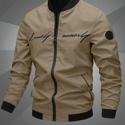 Տղամարդկանց Letter Embroidered Casual Bomber Jacket Gifts Best Sellers