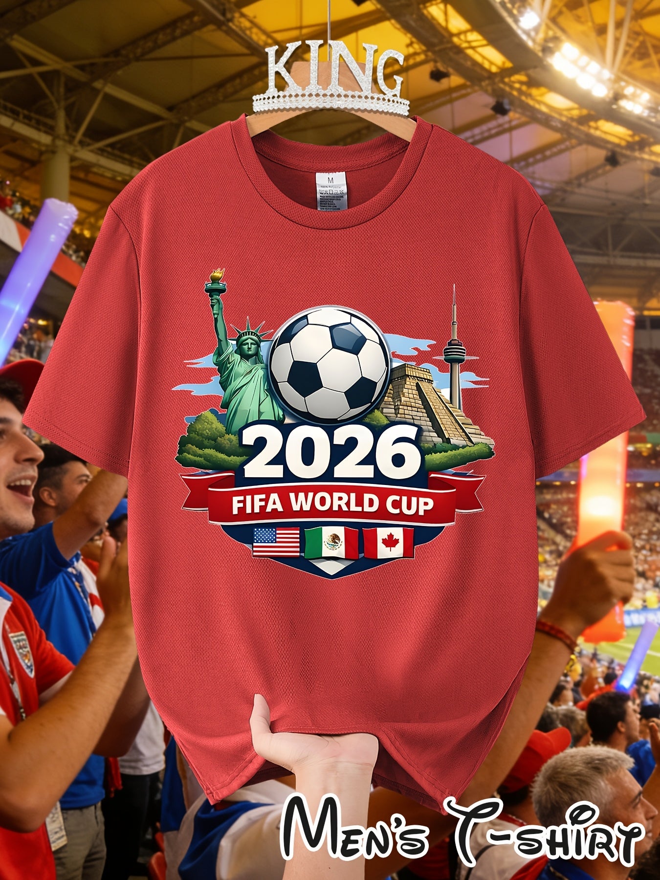 Men's 2026 World Cup Casual Landmark Print Polyester T-Shirt