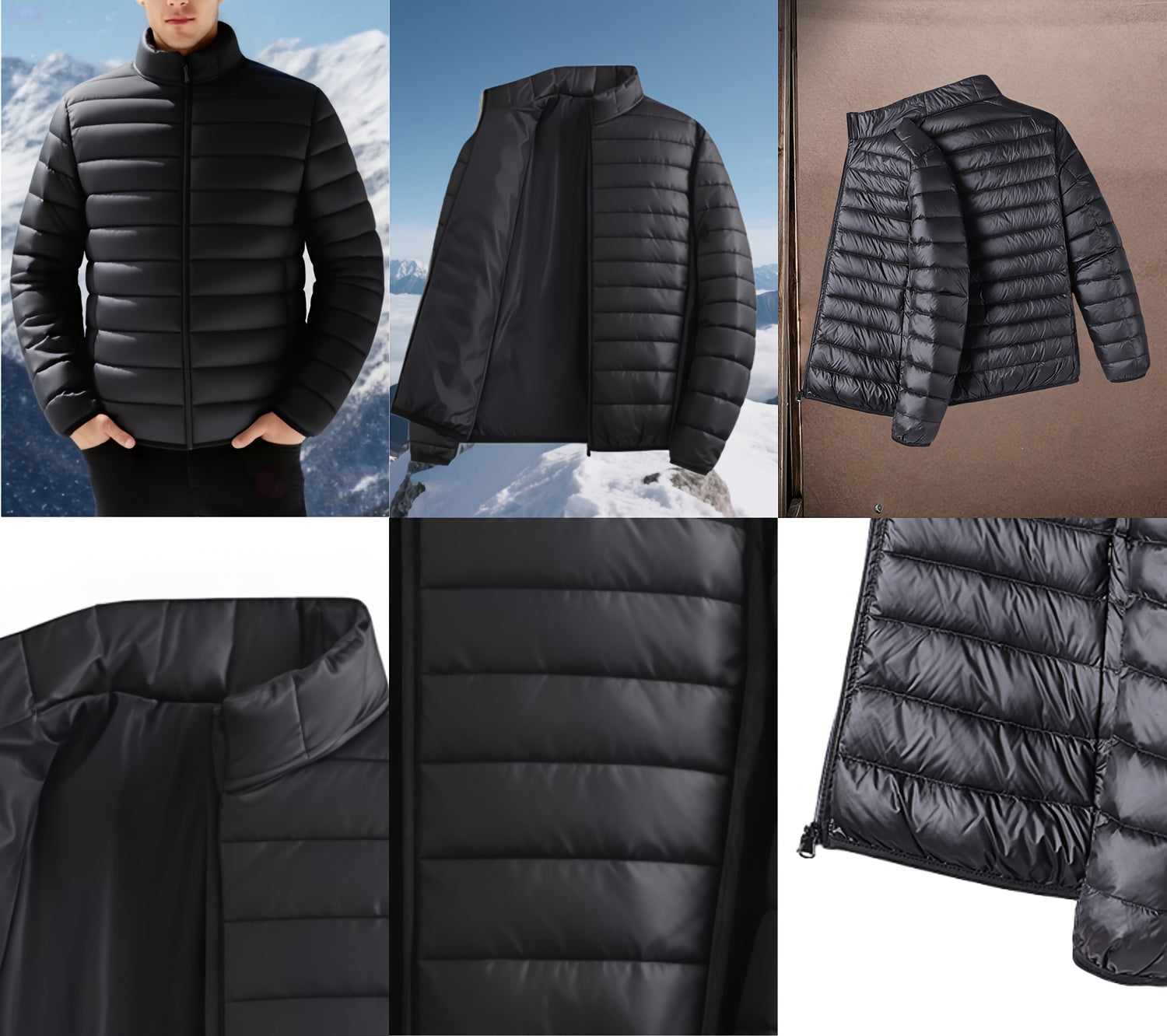 Men's Padded Coat - Men's Autumn/Winter Warm Outerwear - Men's Top - Men's Stand Collar Jacket - Men's Coat Jacket - Men's Warm Coat - Men's Overcoat - Men's Clothing - Men's Cold-Proof Coat - Autumn/Winter Coat, Solid Color, - ayq