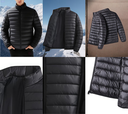 Men's Padded Coat - Men's Autumn/Winter Warm Outerwear - Men's Top - Men's Stand Collar Jacket - Men's Coat Jacket - Men's Warm Coat - Men's Overcoat - Men's Clothing - Men's Cold-Proof Coat - Autumn/Winter Coat, Solid Color, - ayq