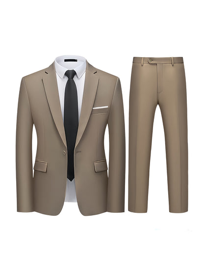 Men's Classic Two-Piece Business Suit for Spring and Fall