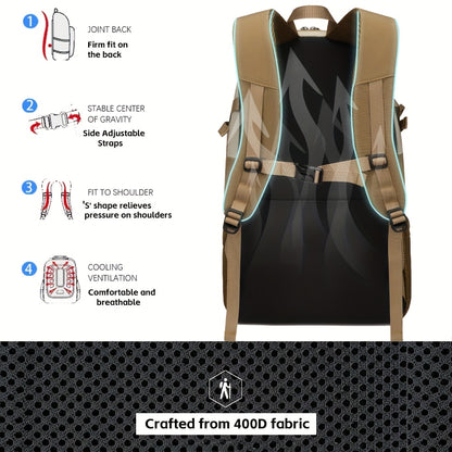 SWEET TOURIST Men'S Lightweight Hiking Backpack - Durable Oxford Fabric, Large Capacity, Adjustable Straps, Multiple Compartments for Outdoor Travel, Sports  Casual Use, Hiking Gear, Sturdy Construction