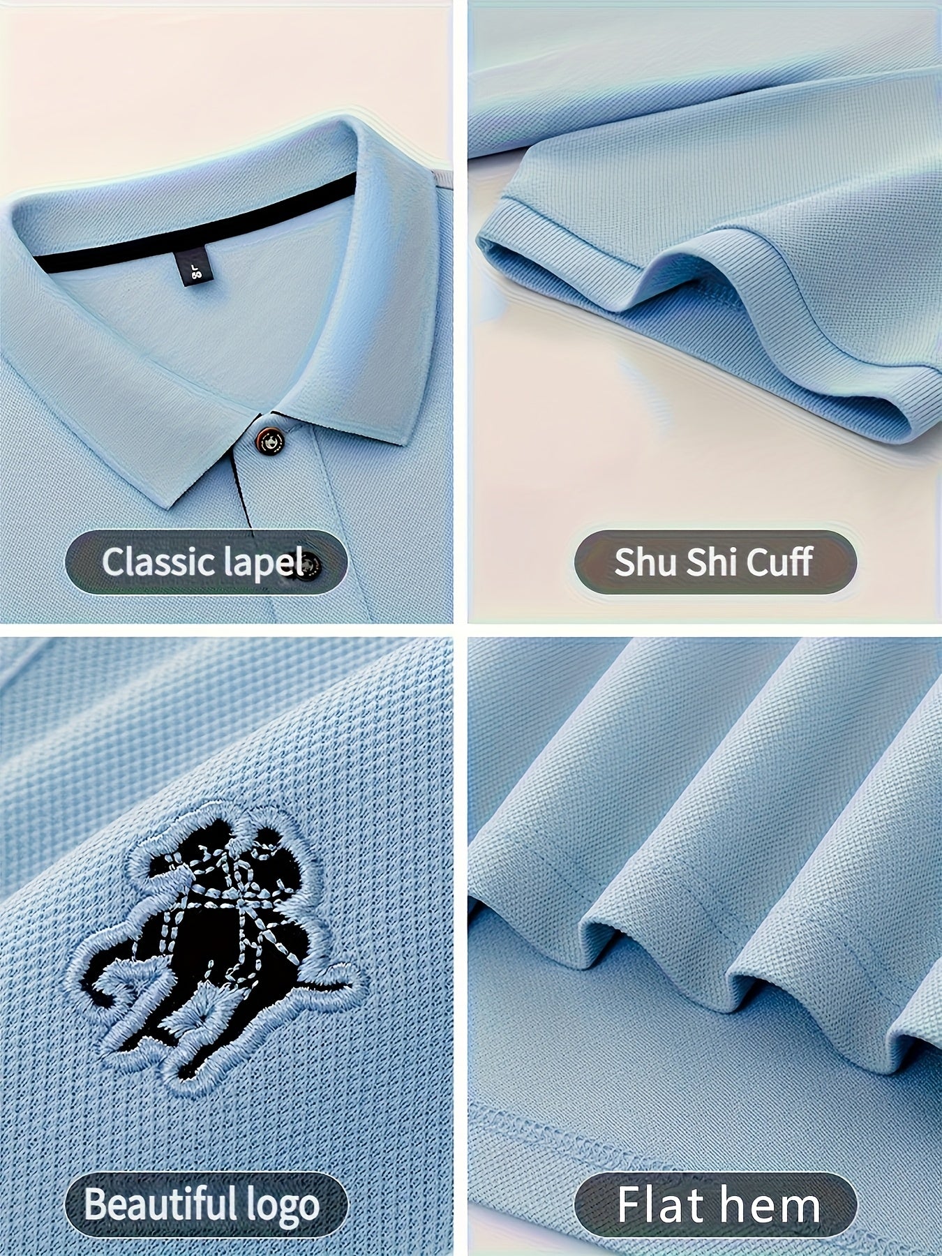 Men'S Stylish Short-Sleeve Polo Shirt Featuring a Contrasting Ribbed Collar And Exquisite, a Timeless And Versatile Choice - ayq