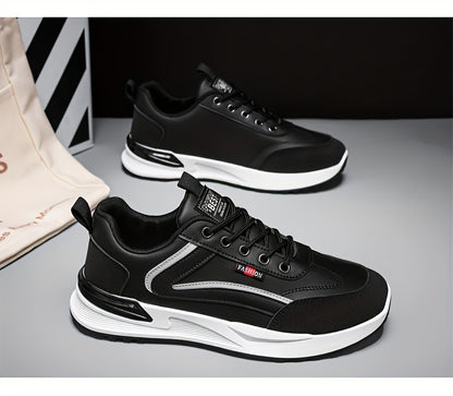 Men's Plus Size Walking Shoes, Skate Shoes, Breathable Trail Running Shoes, Travel Shoes, Trendy Versatile Low-Top Casual Sports Shoes, Fashion Sneakers, Black Knit Mesh Shoes for Spring, Summer, Autumn, All Seasons - ayq