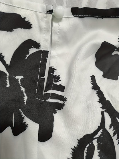 ZD0410952 Women's Printed Spring/Summer Elegant Commuter Casual Shirt 2pcs Set