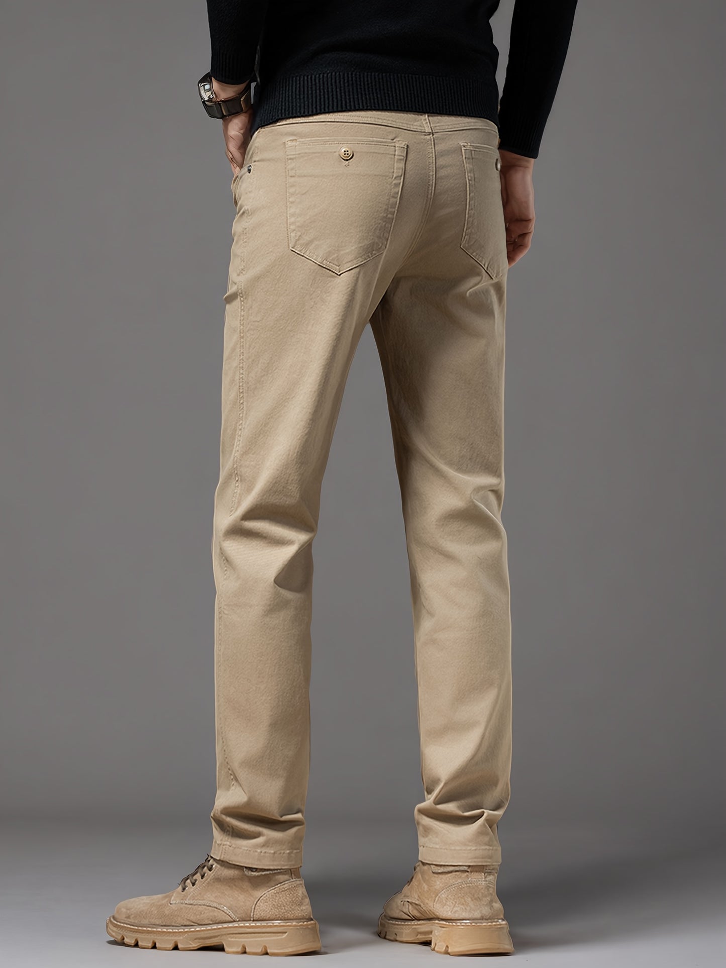 Men's Cotton Blend Casual Business Pants - Spring/Fall Style