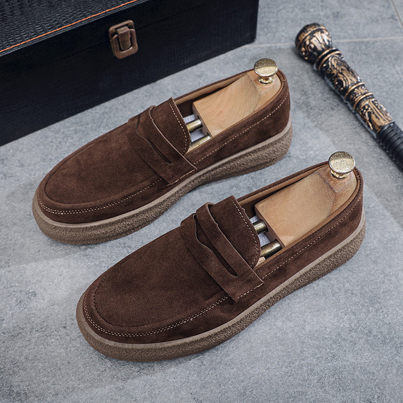 Unisex Streamlined Cushioned PU Loafers with Cloud Pattern