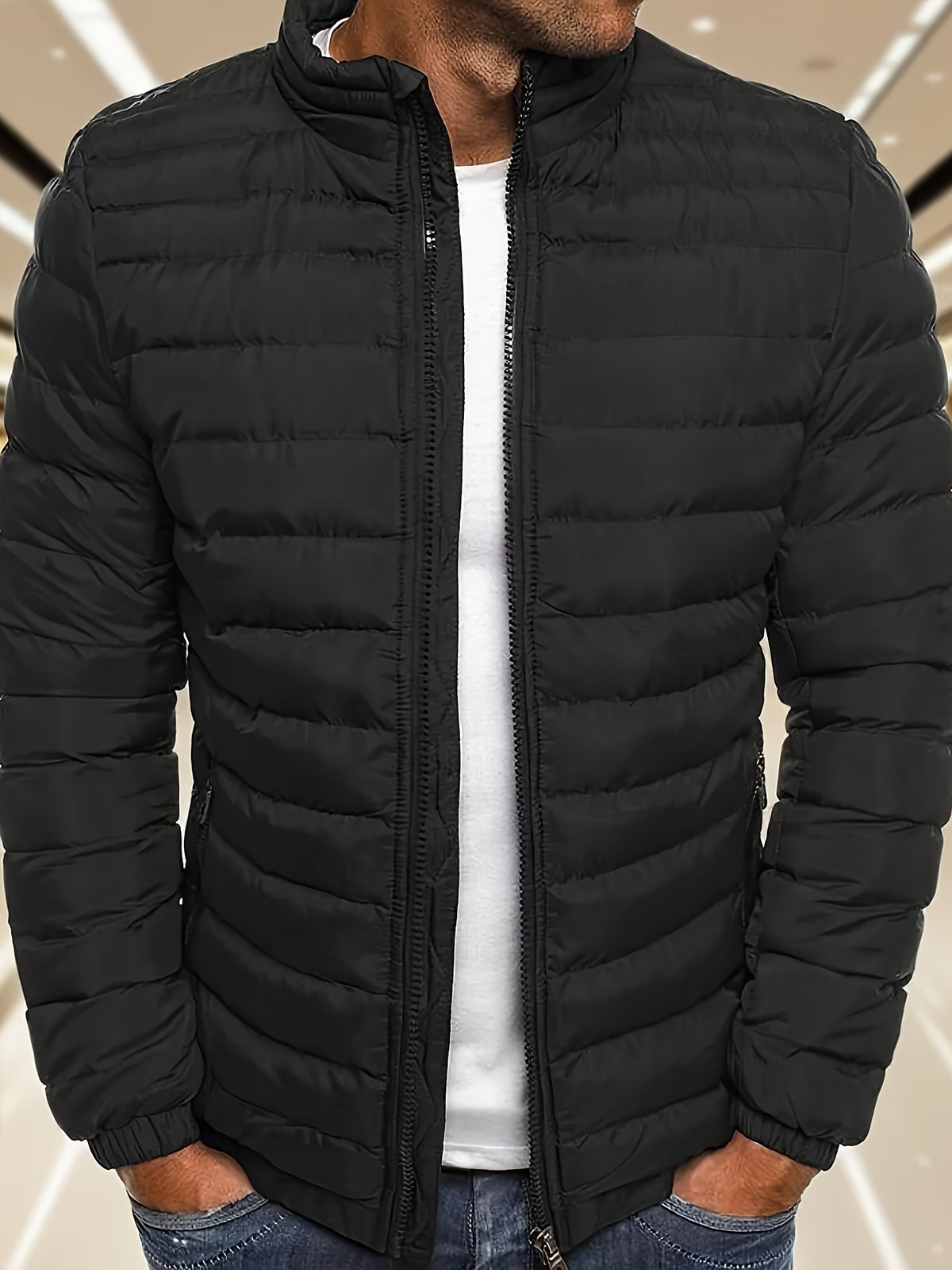 Men's Casual Zipper Hoodie Jacket with Detachable Hood