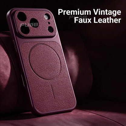 Luxury Retro Faux Leather Magnetic Phone Case with Lanyard for iPhone