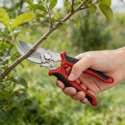 Gardening Scissors | Comfortable Grip, Spring-Assisted, Sharp and Non-Slip, Ideal for Pruning Branches and Flowers, Modern Stainless Steel Blades