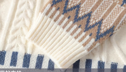 Նոր տղամարդու սվիտեր աշնան և ձմռան համար, խիտ և բազմակողմանի տրիկոտաժ դեռահասների համար, որը ներկայացնում է նորաձև զույգերի ոճը