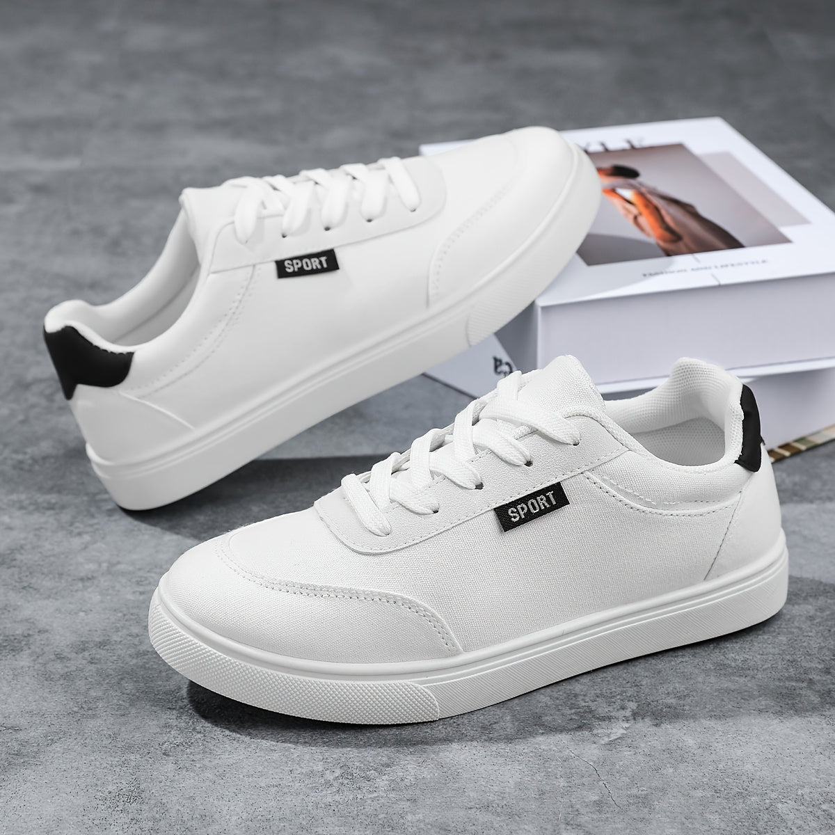 Women's White Low-Top Sneakers - Lightweight All-Season Round Toe Lace-Up Casual Shoes with Cushioned EVA Sole & Non-Slip Outsole Suitable for Outdoor Walking, Sports, Gym, Daily Wear - All-Terrain Comfortable White Sneakers, - ayq