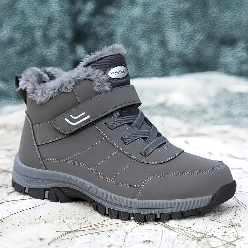 Women's Snow Boots, Couple Style, Autumn/Winter Unisex Outdoor Sports High-Top Hiking Shoes, Multiple Colors Available Winter Women's Ankle Boots. Black, Grey, Red Women's Shoes. Lace-Up and Closure for Easy Wear, Designed fo
