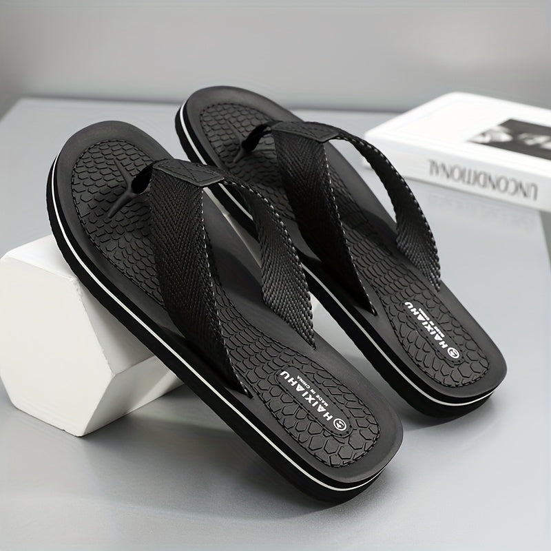 Men's Dual-Tone Anti-Slip Slides with Cushioned EVA Sole