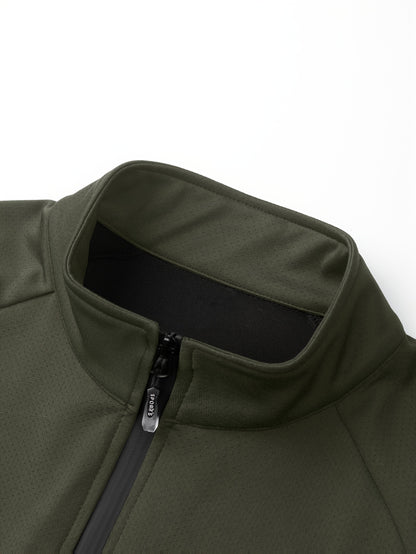 Men's Athletic Jacket - Quick-Dry Gym Coat with Zipper Closure, Lightweight Workout Jacket for Running, Hiking, Training - Olive Green Athletic Outerwear (Machine Washable) - Bodybuilding & Casual Streetwear, Workout Clothes,