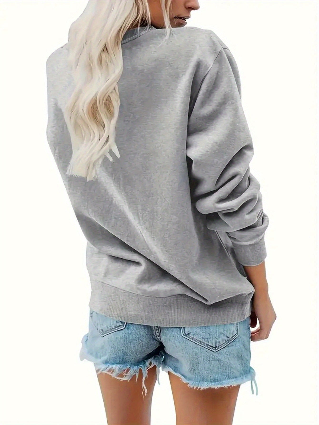 Women's Elegant Christmas Santa Claus Graphic Print Fleece-Lined Sweatshirt - Long Sleeve Round Neck Pullover with Golden Accents, Machine Washable Holiday Party Casual Top, Christmas Sweatshirt, Festive Clothing, Hiphop Styl