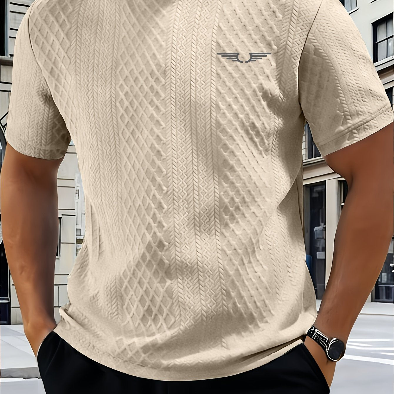 Fashionable and Simple Casual Short-sleeve T-shirt for Daily Commuting and Shopping, a Comfortable and Breathable Top for Men - ayq