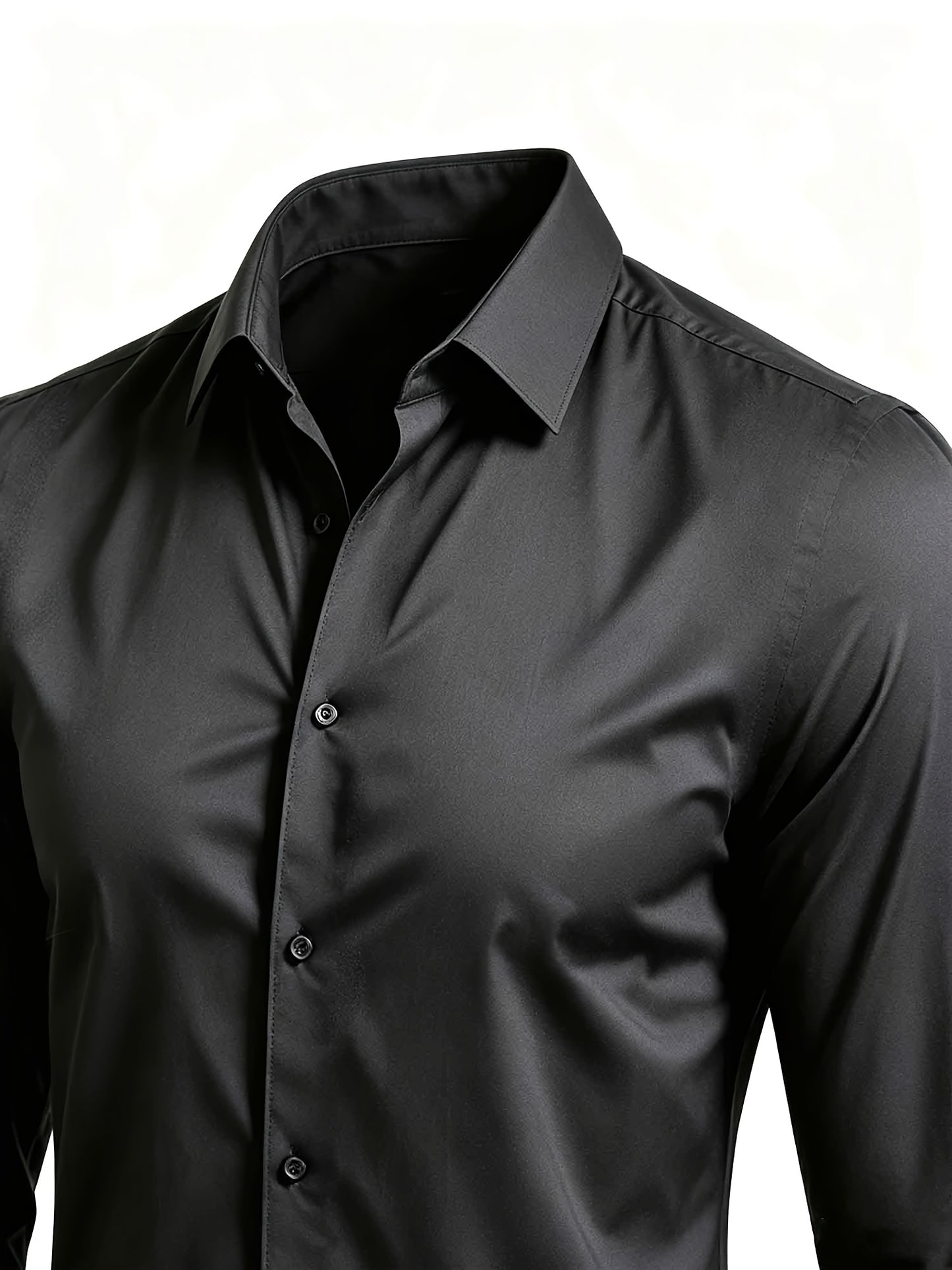 Men's Casual Long Sleeve Button-Up Solid Color Shirt