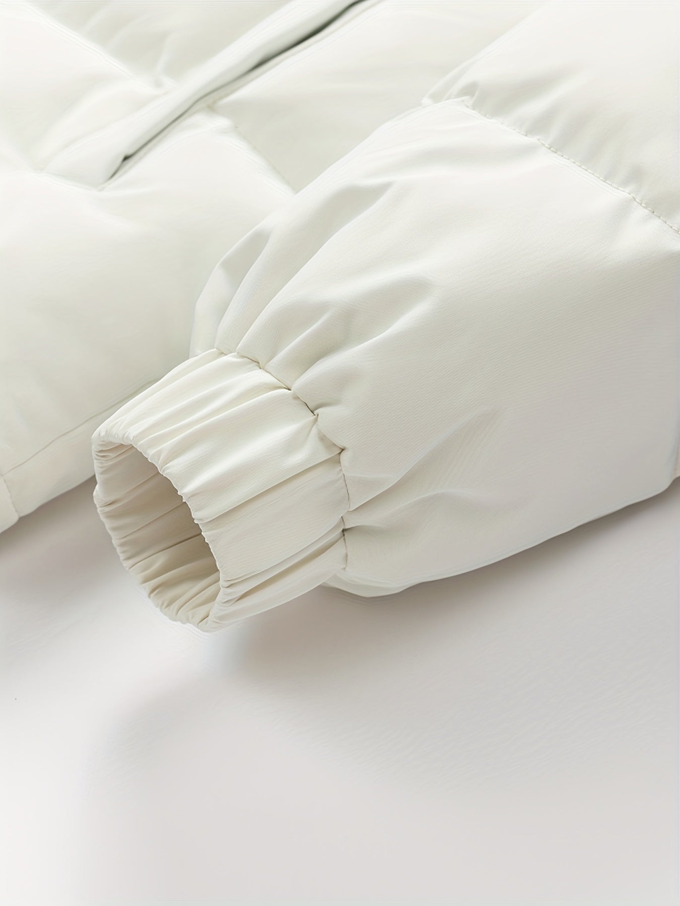 Men'S 2025 New Casual Jacket - Black, Stand Collar, Zip-Up, Long Sleeve, Polyester Filled, Winter Coat with Adjustable Drawstring Hood