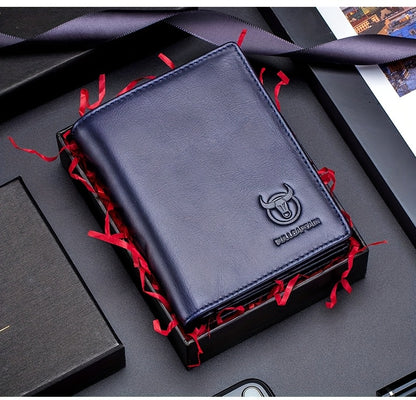 A Lightweight Men'S Leather Wallet Designed for Casual Use, Featuring a Compact Bi-Fold Style, Ample Space for , a Passport Compartment, Multiple Card Slots, And a Storage Pouch for Tickets And - ayq