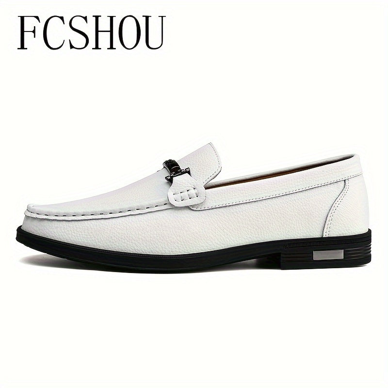 Men's High-End Split Leather Pointed Toe Loafers
