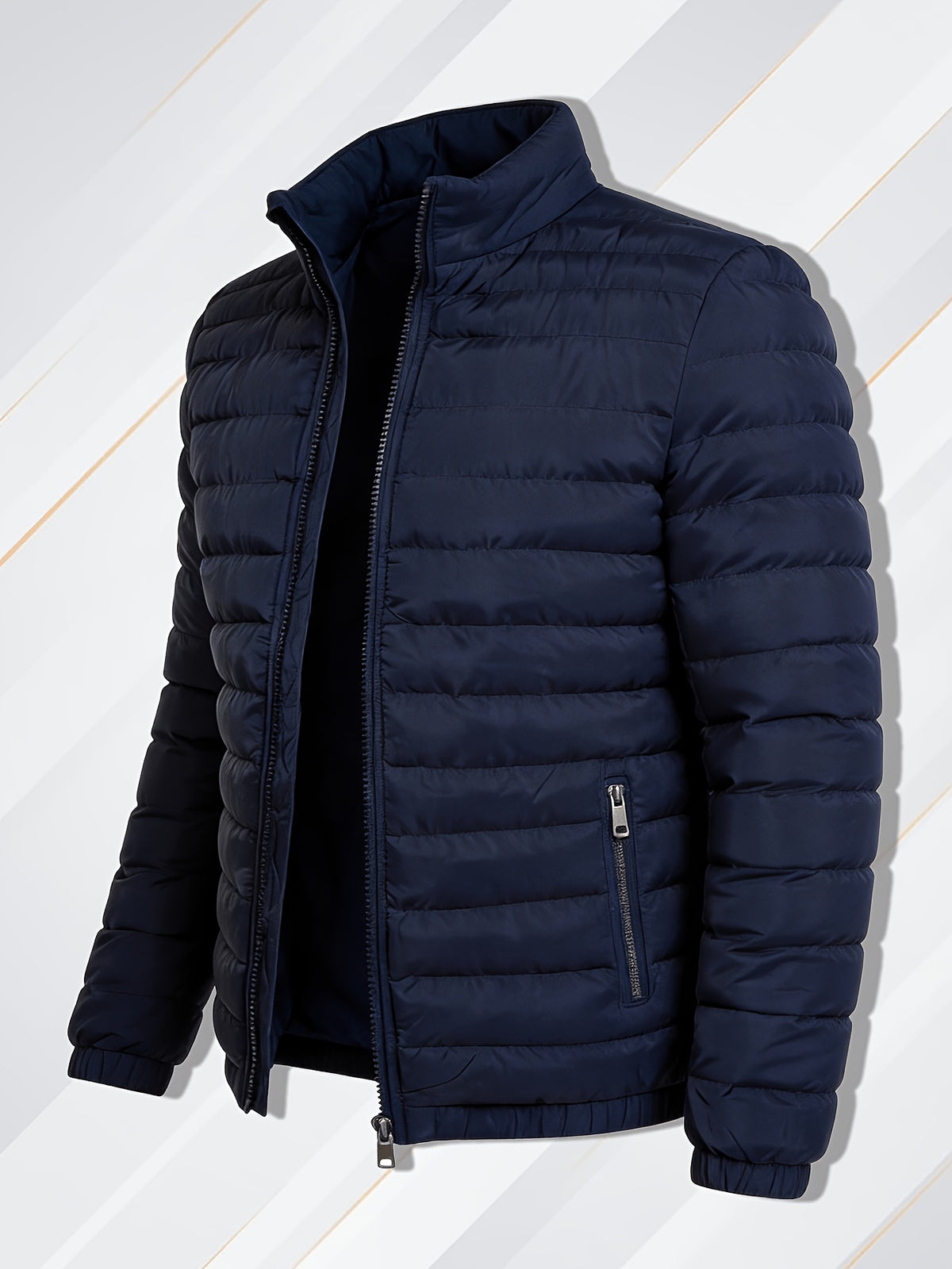 Men's Lightweight Windproof Casual Jacket with Stand Collar