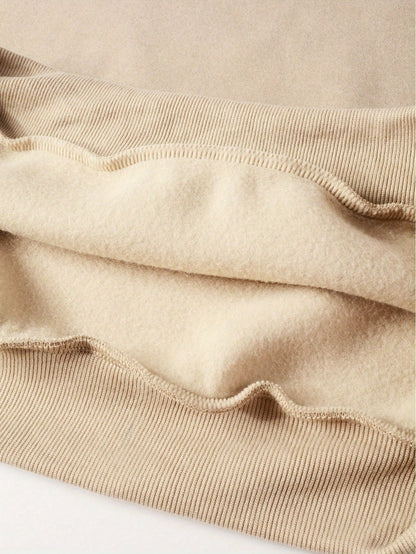 Women'S Christmas Letter Print Crew Neck Pullover Sweatshirt - Elegant Casual Long Sleeve Fleece-Lined Top with Festive Santa Hat & Star Design, All-Season Comfort for Holiday & Casual Attire, Christmas Sweatshirts, Seasonal