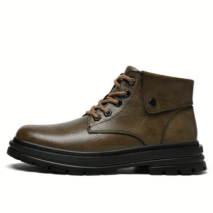 Men's Vintage Short Ankle Boots with Split Leather Upper