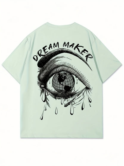Set of 4 Men'S Graphic T-Shirts - Featuring Designs Like 'Heavenly', Casual Round Neck Short Sleeves Made of Lightweight Polyester, Perfect for Summer Outdoor Wear, a Great Gift for Family.